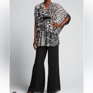 Rickie freeman for Teri Jon Shirred front wing sleeve Georgette top,size 14,new